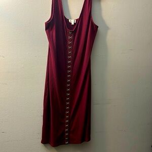 Sleeveless Maroon Dress
